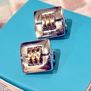 ST JOHN Clip On Silver & Gold Earrings